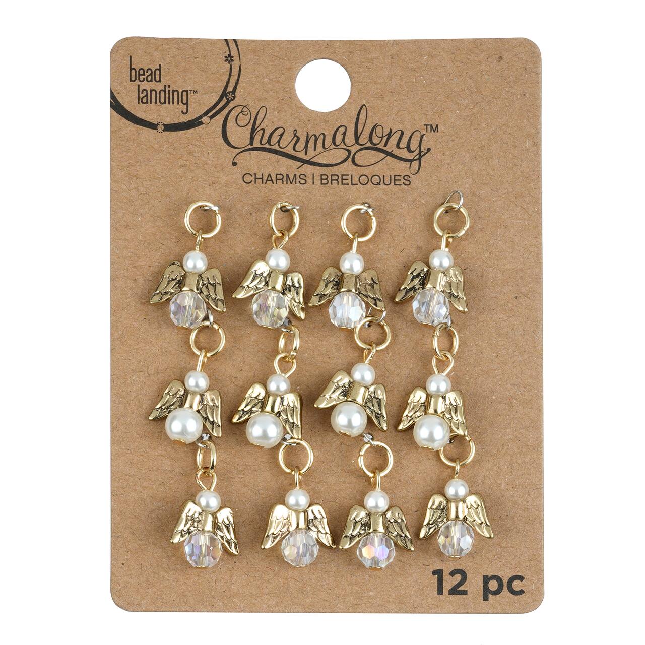 12 Packs: 12 ct. (144 total) Charmalong™ Gold Angel Charms by Bead Landing™